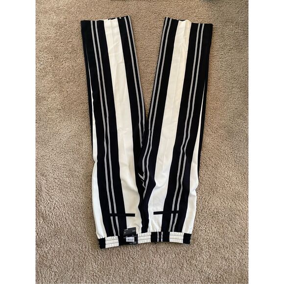 INC NWT Black Striped Drawstring Black/White Wide Leg Pants, Size 4, MSRP $70 - Picture 7 of 7